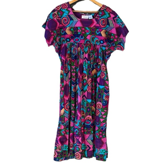 go softly Dresses Go Softly Patio Dress Muumuu Size M Vibrant Boho